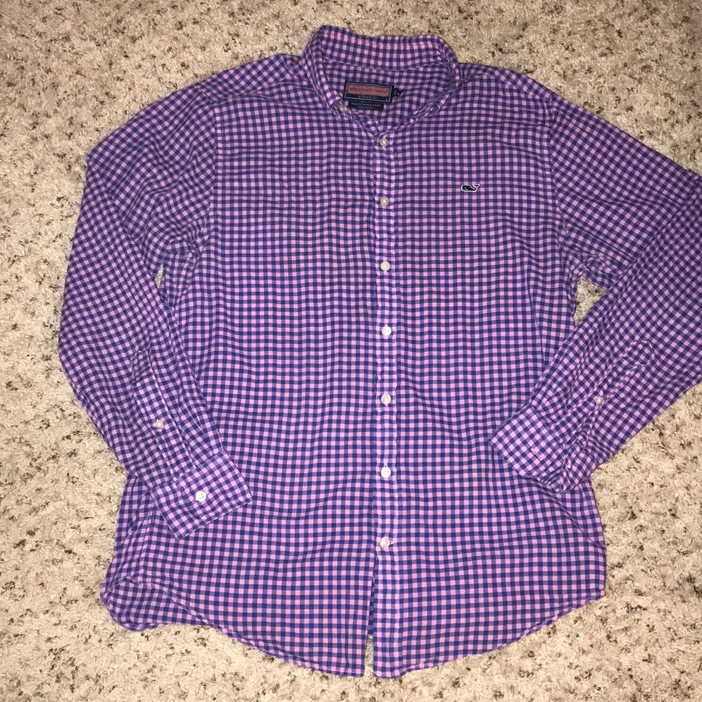 men’s vineyard vines slim fit gingham button down